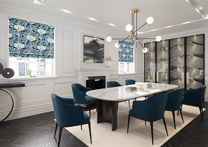 Faded Glamour, China Blue Black - Twist&Fit Roman Blind - Image 6